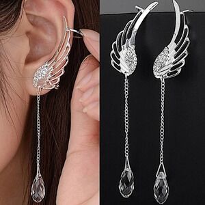 Rhinestone Decor Wing Shaped Ear Climber